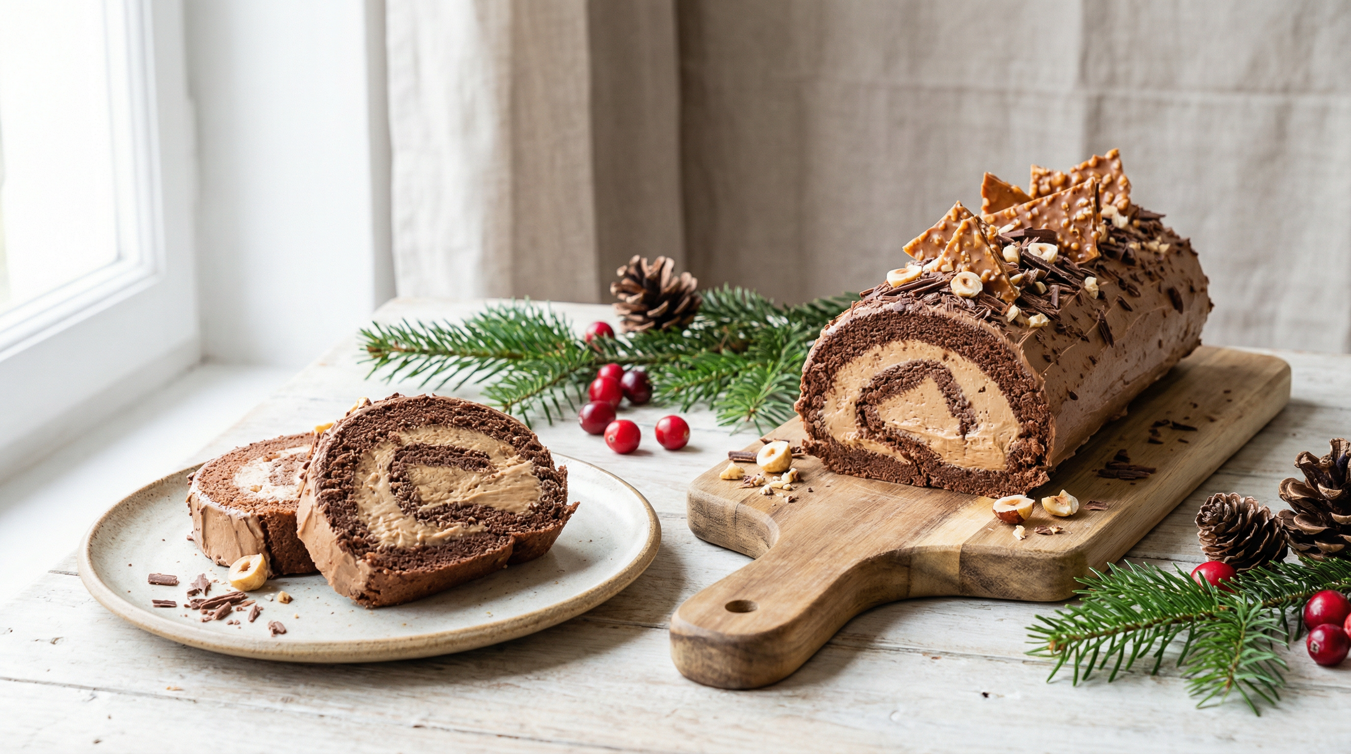 Receta fácil de bolo enrollado con praliné de chocolate