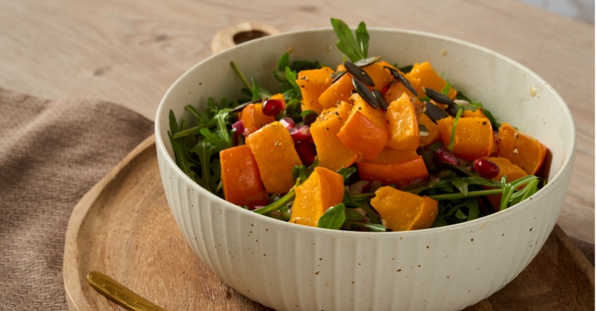 Ensalada de otoño con calabaza asada