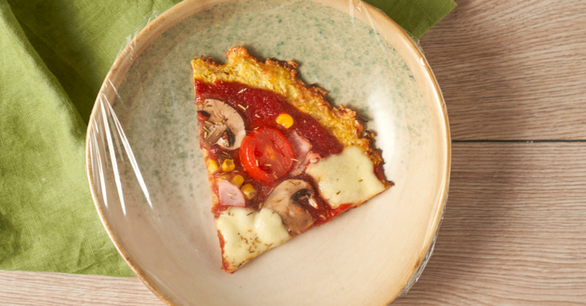 Receta Alba®: Pizza de Coliflor, Mantener frescas las sobras de pizza con film transparente